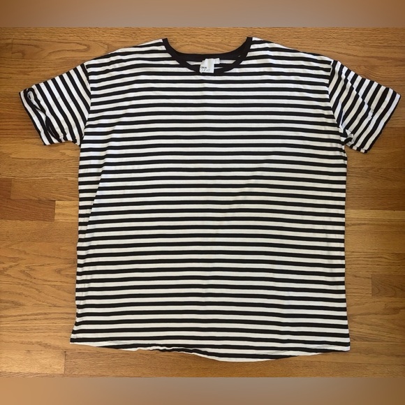 ASOS Curve Tshirt Dress Women’s 16 Blue White Stripes Cuffed Sleeve Casualwear - Picture 1 of 6